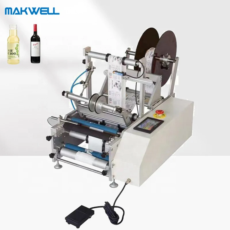 MAKWELL Semi Automaatse Pneumaatilise Vein, Mahl Ringi Pudel Märgistamise Masin