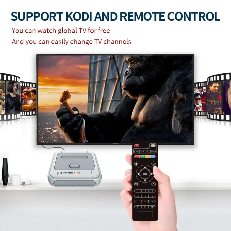 WiFi Super Konsooli X Pro 4K HD TV ja Video Mängu Konsoolid PS1/PSP/N64/DC 50000+ Mängud 2,4 G Traadita Kontrollerid
