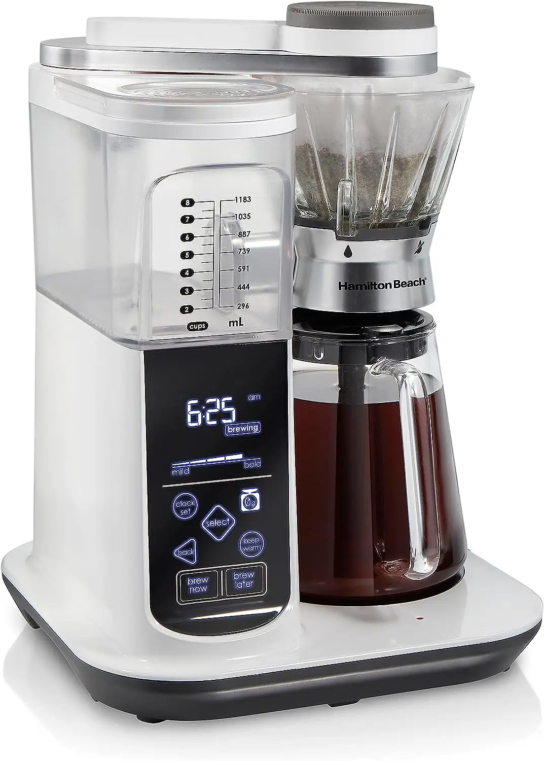 Programmeeritav Automaatne kohvimasin Brewer või Käsitsi Vala Üle Dripper 5 Tugevused ja Integreeritud Skaala, 8 Tassi, Sisaldab C